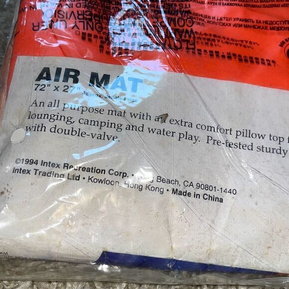 Intex 1994 Retro Wet Set Orange Inflatable Raft Vintage New In Package So Hip - Picture 4 of 7